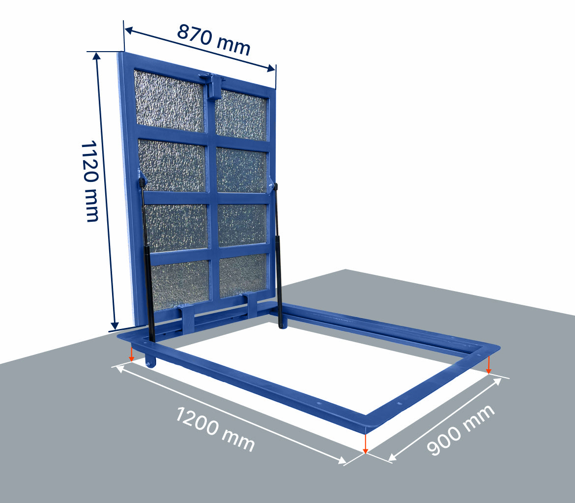 Bodenluke Schachtabdeckung 120 x 90 cm Wasserdicht
