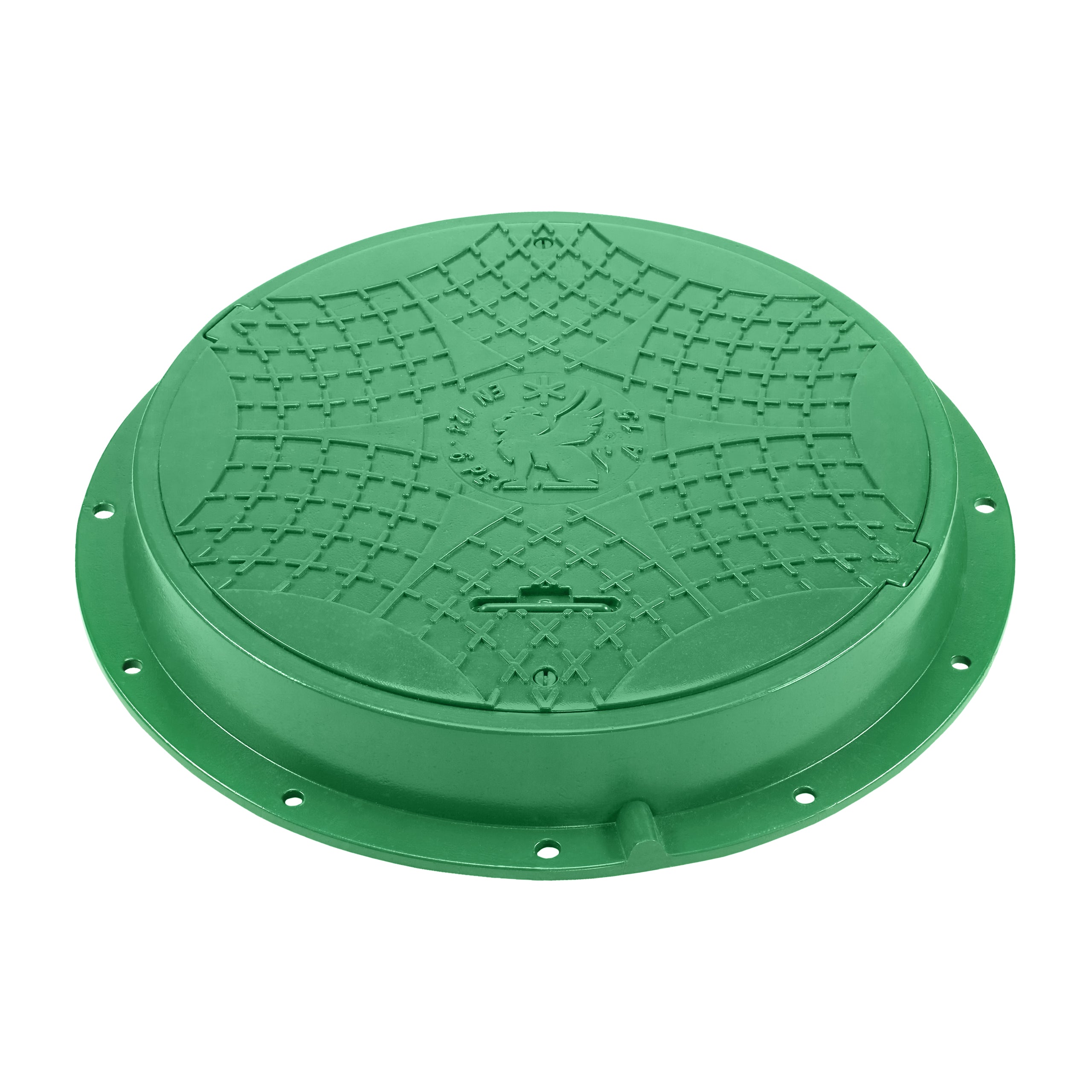 Schachtabdeckung DN600/800 BabylonPlast™ A15 Mit Schloss Grün