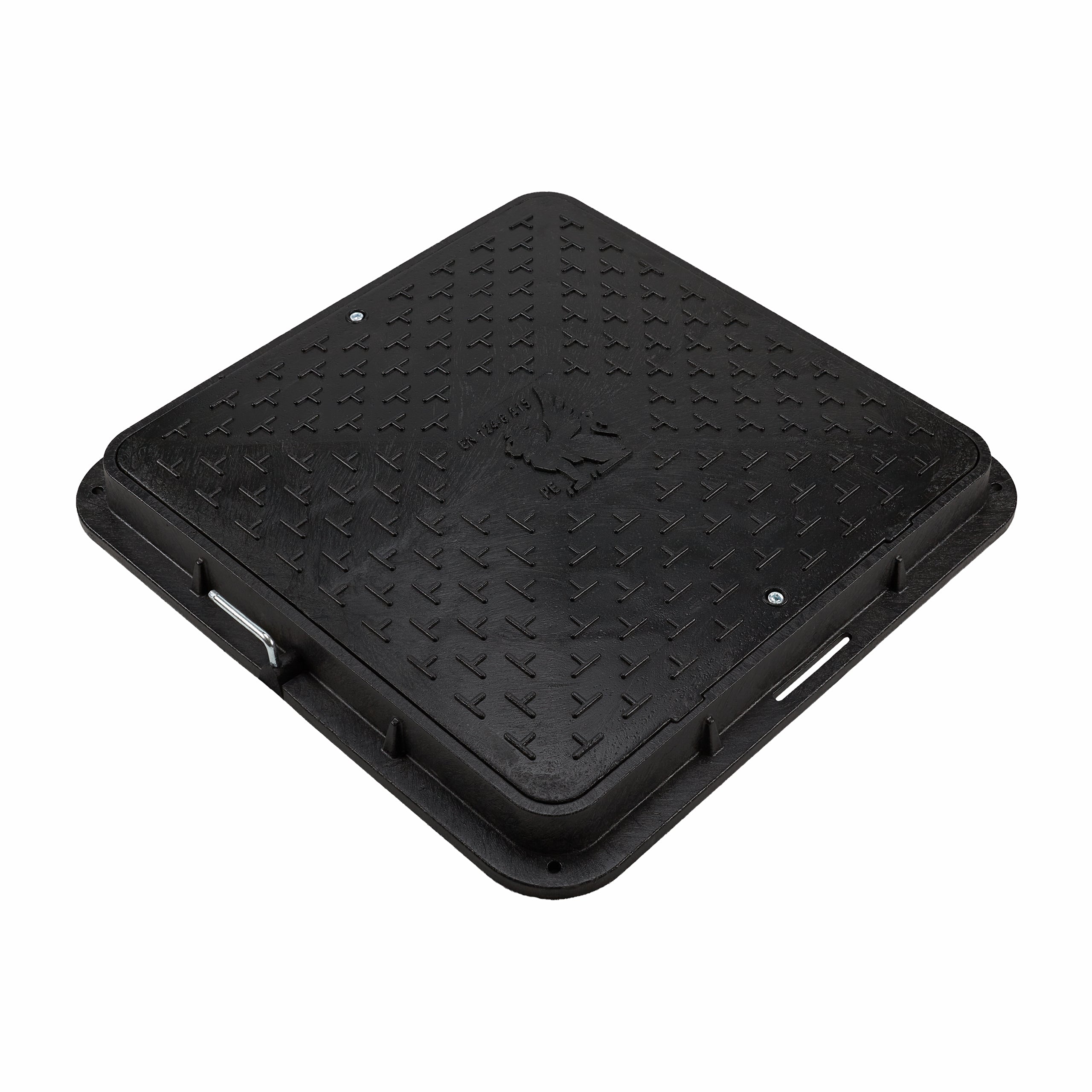 Schachtabdeckung DN710/600 BabylonPlast™ A15 quadratisch mit Schloss Schwarz