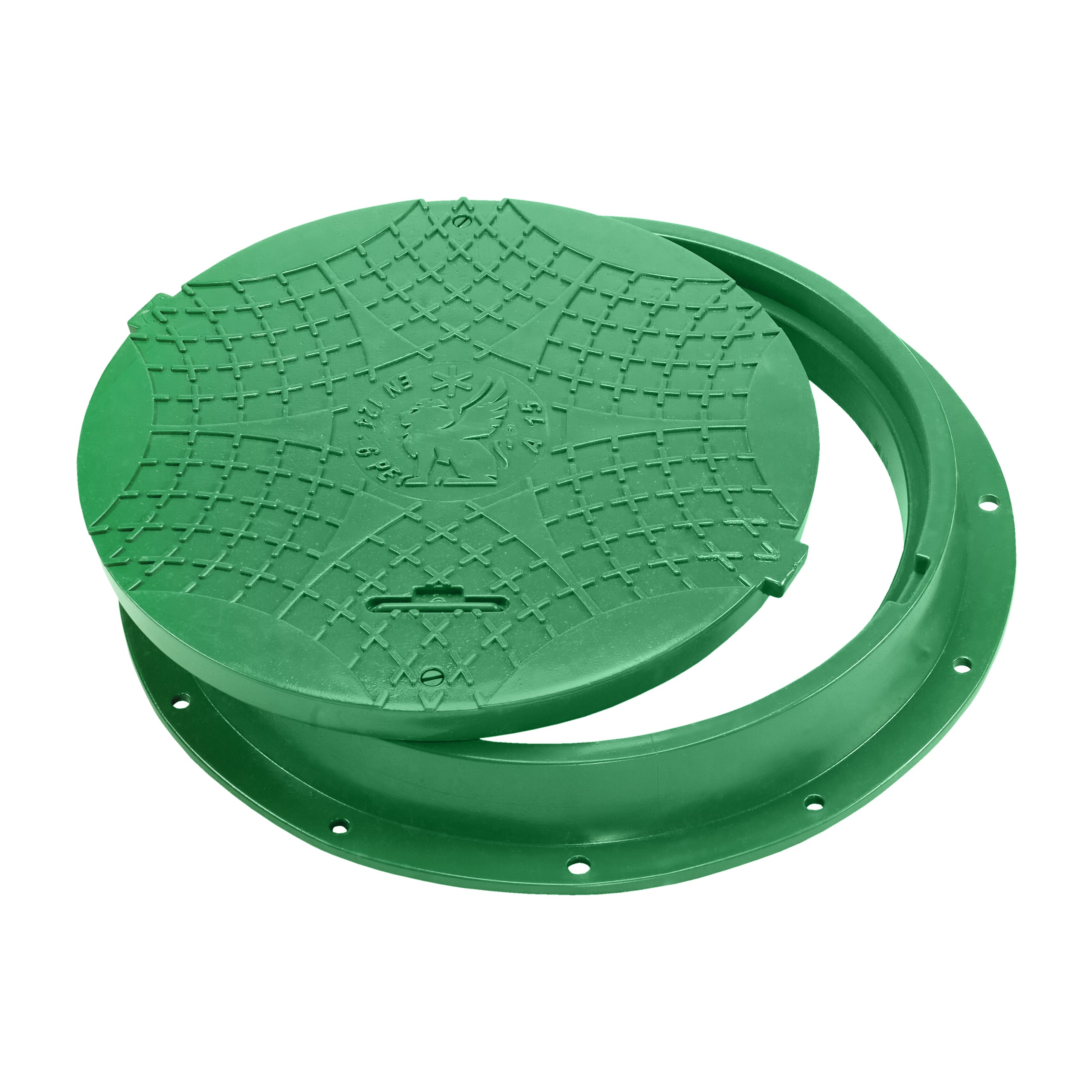 Schachtabdeckung DN600/800 BabylonPlast™ A15 Mit Schloss Grün