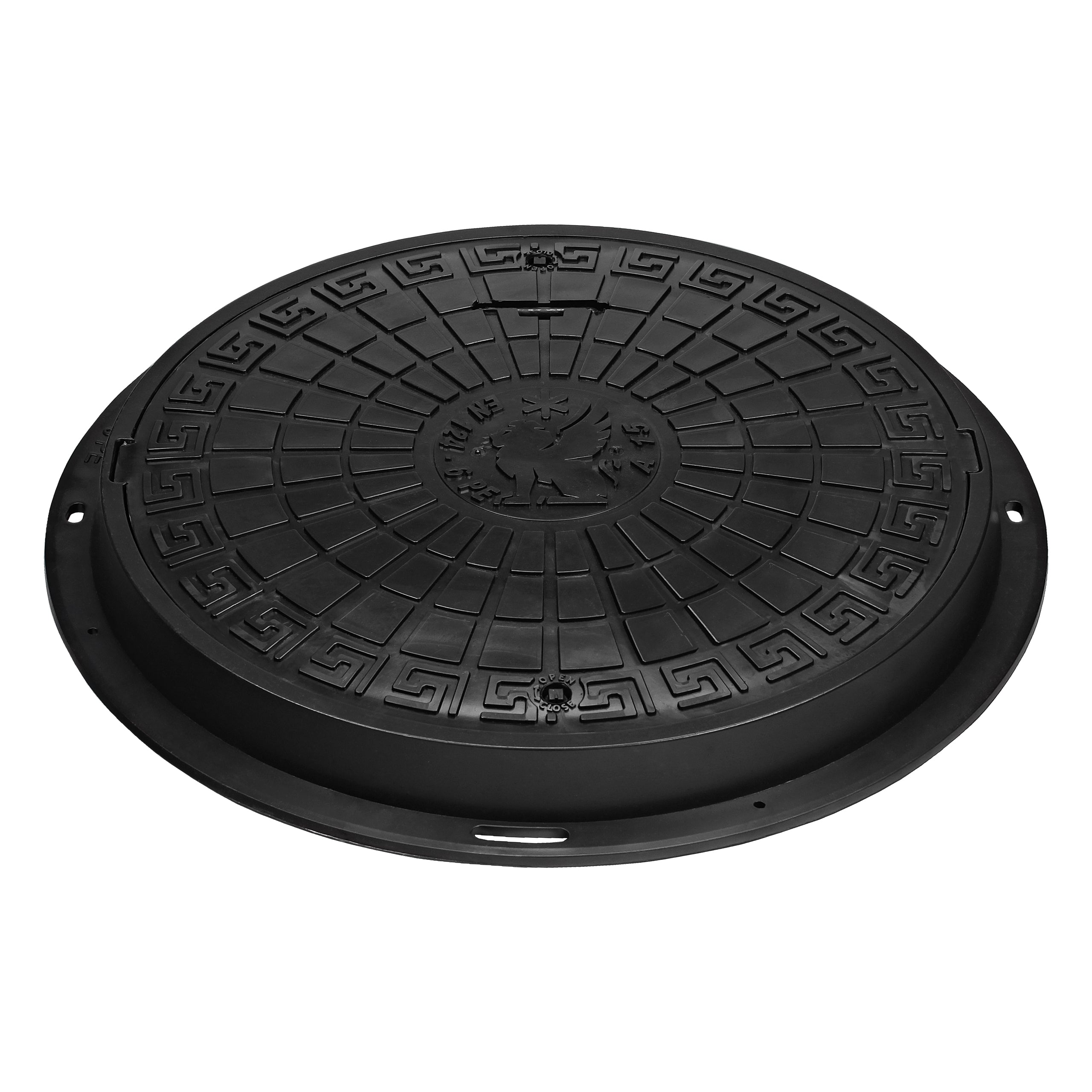 Schachtabdeckung DN600/780 BabylonPlast™ A15 Mit Schloss Schwarz