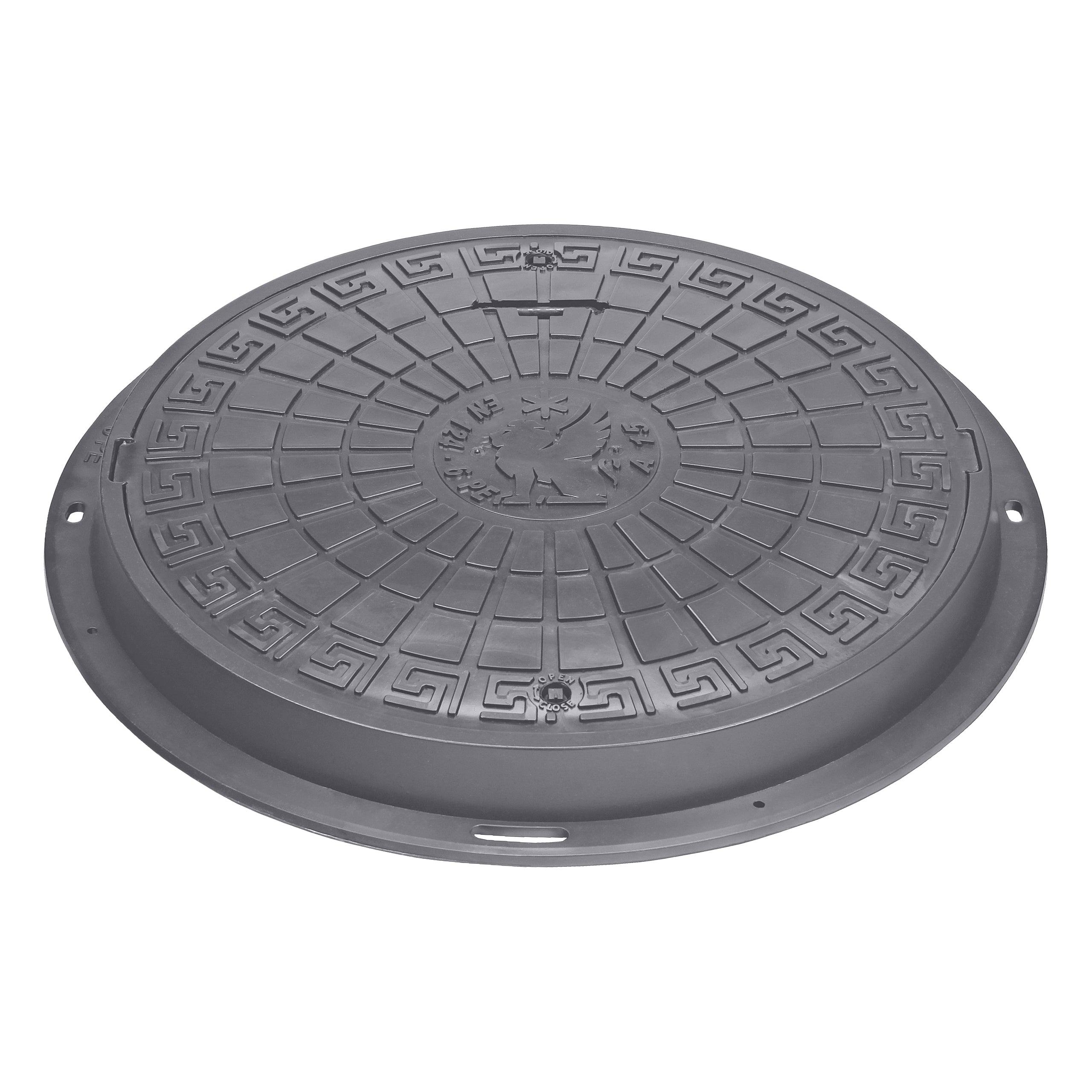 Schachtabdeckung DN600/780 BabylonPlast™ A15 Mit Schloss Grau