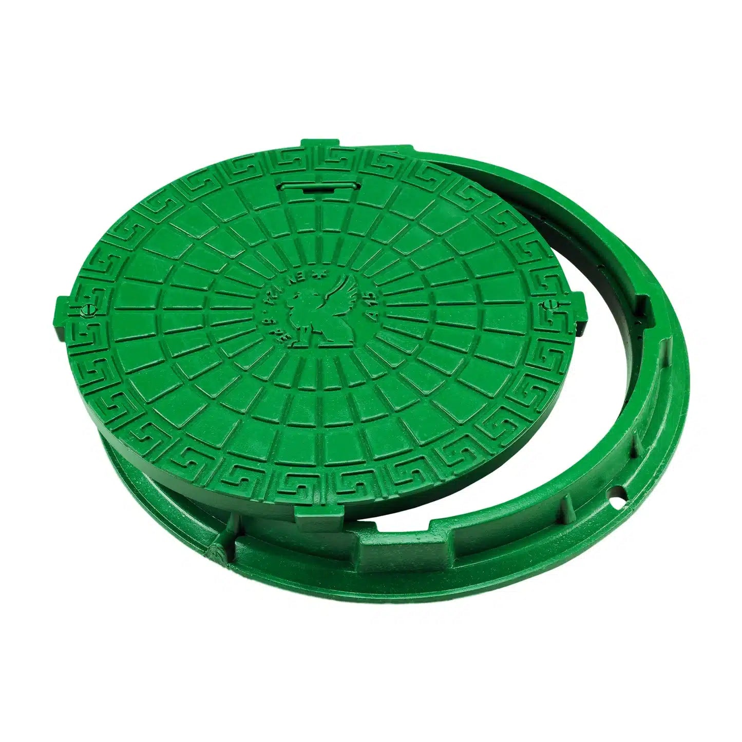 Schachtabdeckung DN600/750 PE BabylonPlast™ A15 Mit Schloss Grün