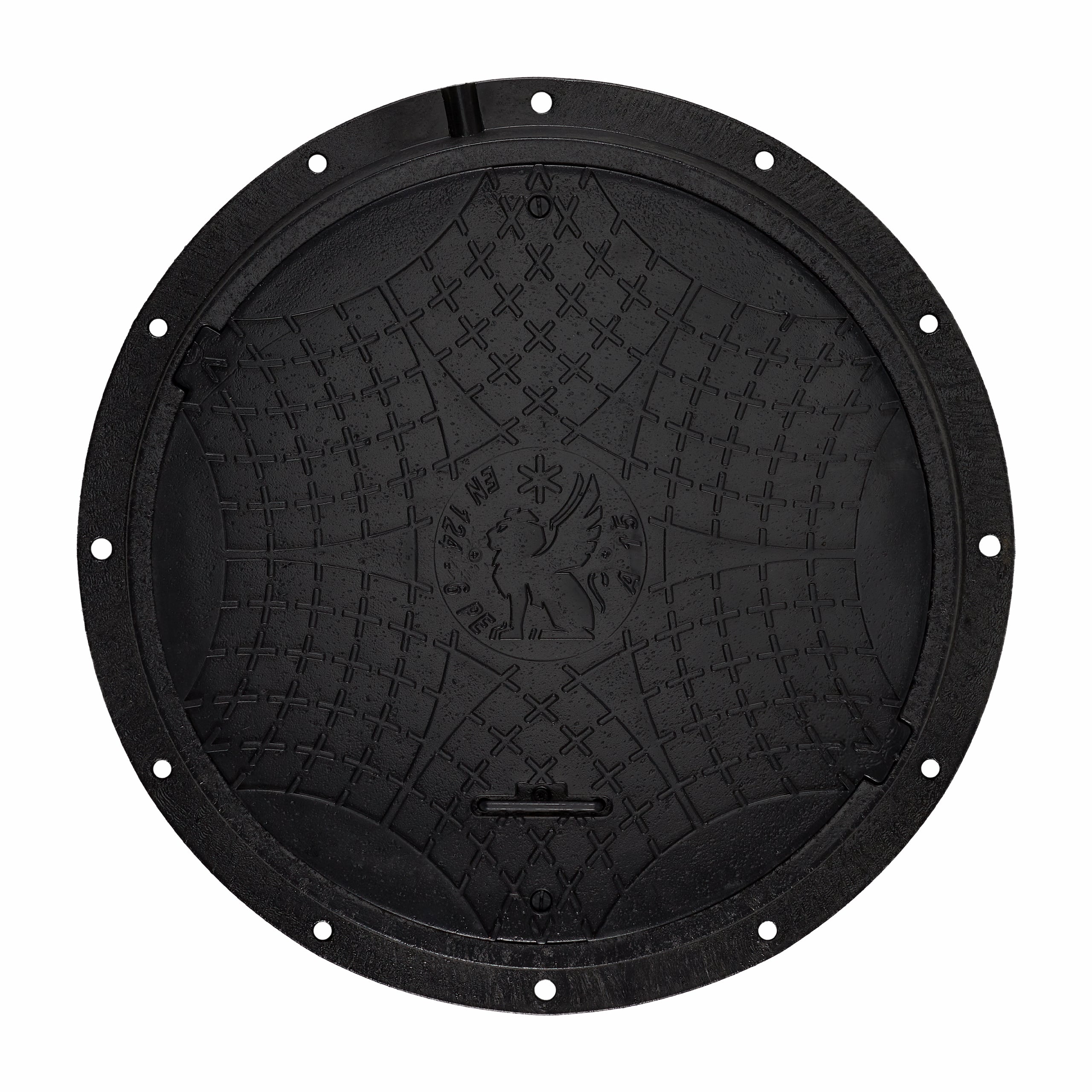 Schachtabdeckung DN600/800 BabylonPlast™ A15 Mit Schloss Schwarz