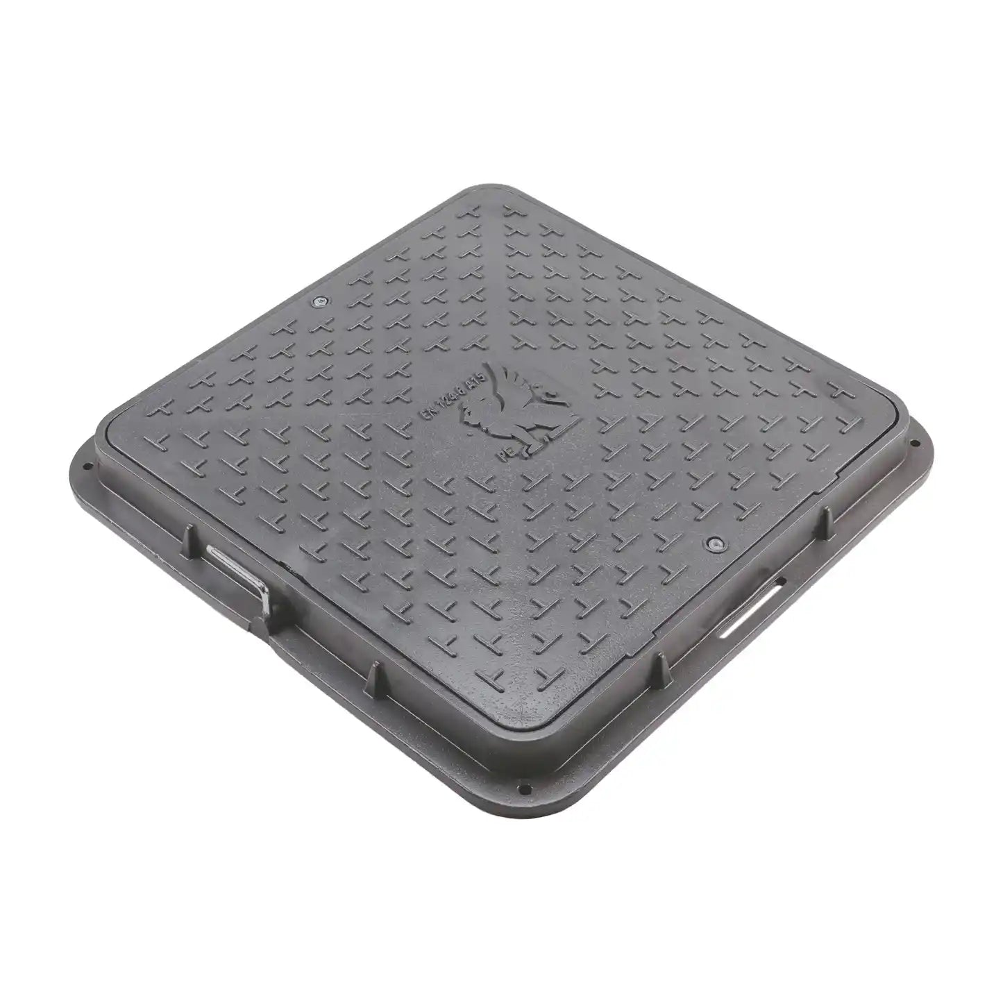 Schachtabdeckung DN710/600 BabylonPlast™ A15 quadratisch mit Schloss Grau