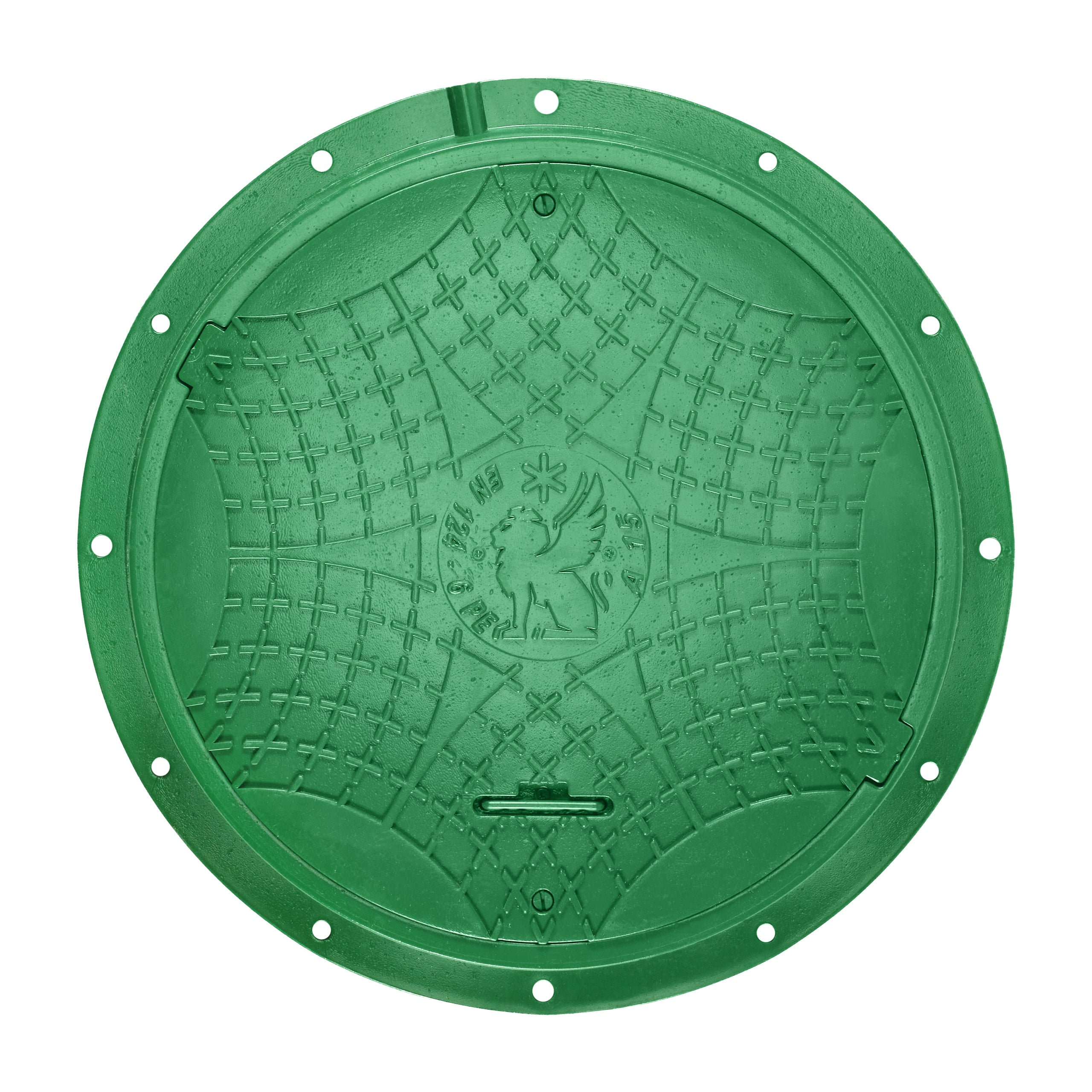 Schachtabdeckung DN600/800 BabylonPlast™ A15 Mit Schloss Grün