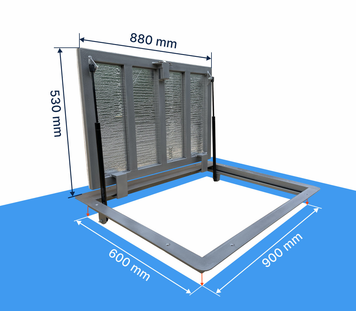 Bodenluke Revisionsschacht Schachtabdeckung 60 x 90 cm