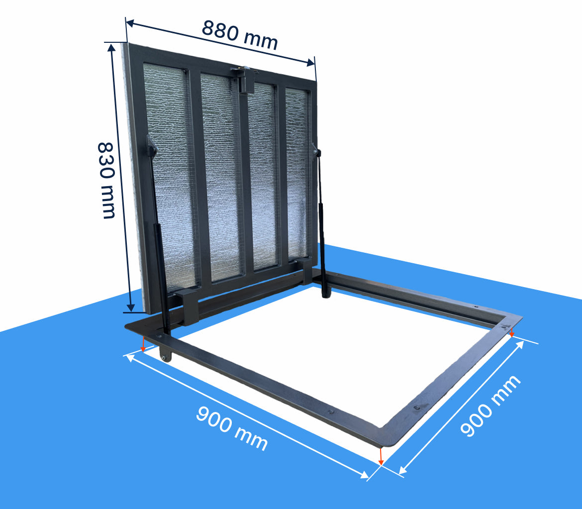 Bodenluke Revisionsschacht Schachtabdeckung 90 x 90 cm
