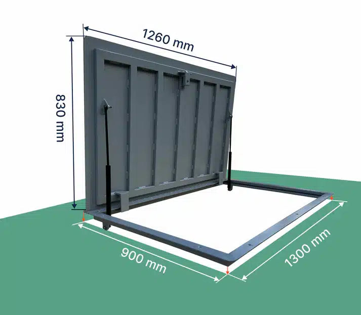 Bodenluke Schachtabdeckung 90 x 130 cm Verstärkte