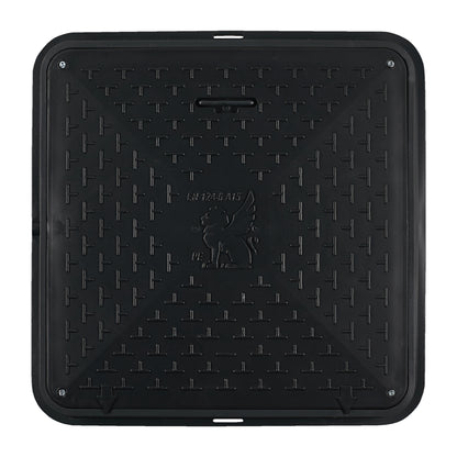 Schachtabdeckung DN720/600 BabylonPlast™ A15 quadratisch mit Schloss Schwarz