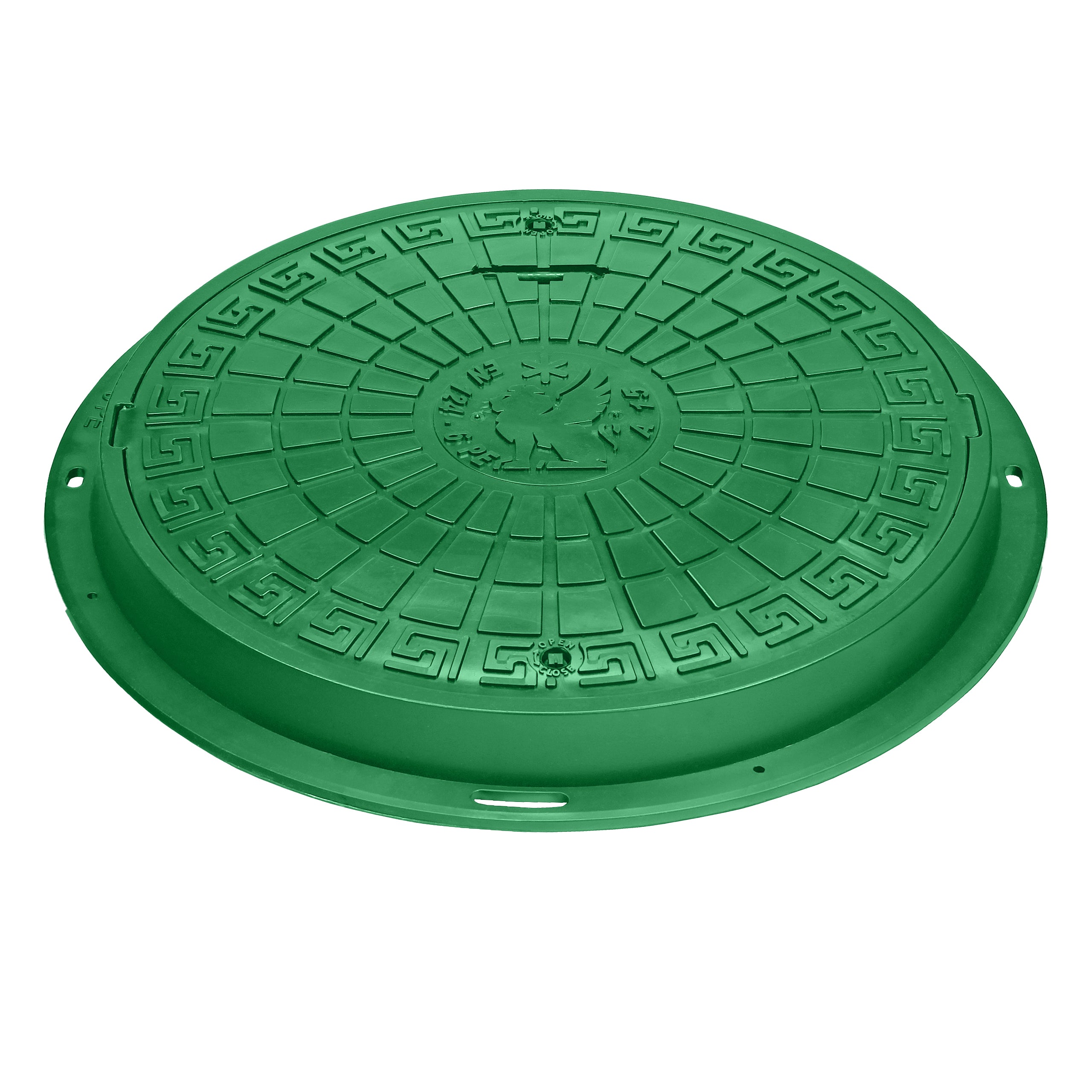 Schachtabdeckung DN600/780 BabylonPlast™ A15 Mit Schloss Grün