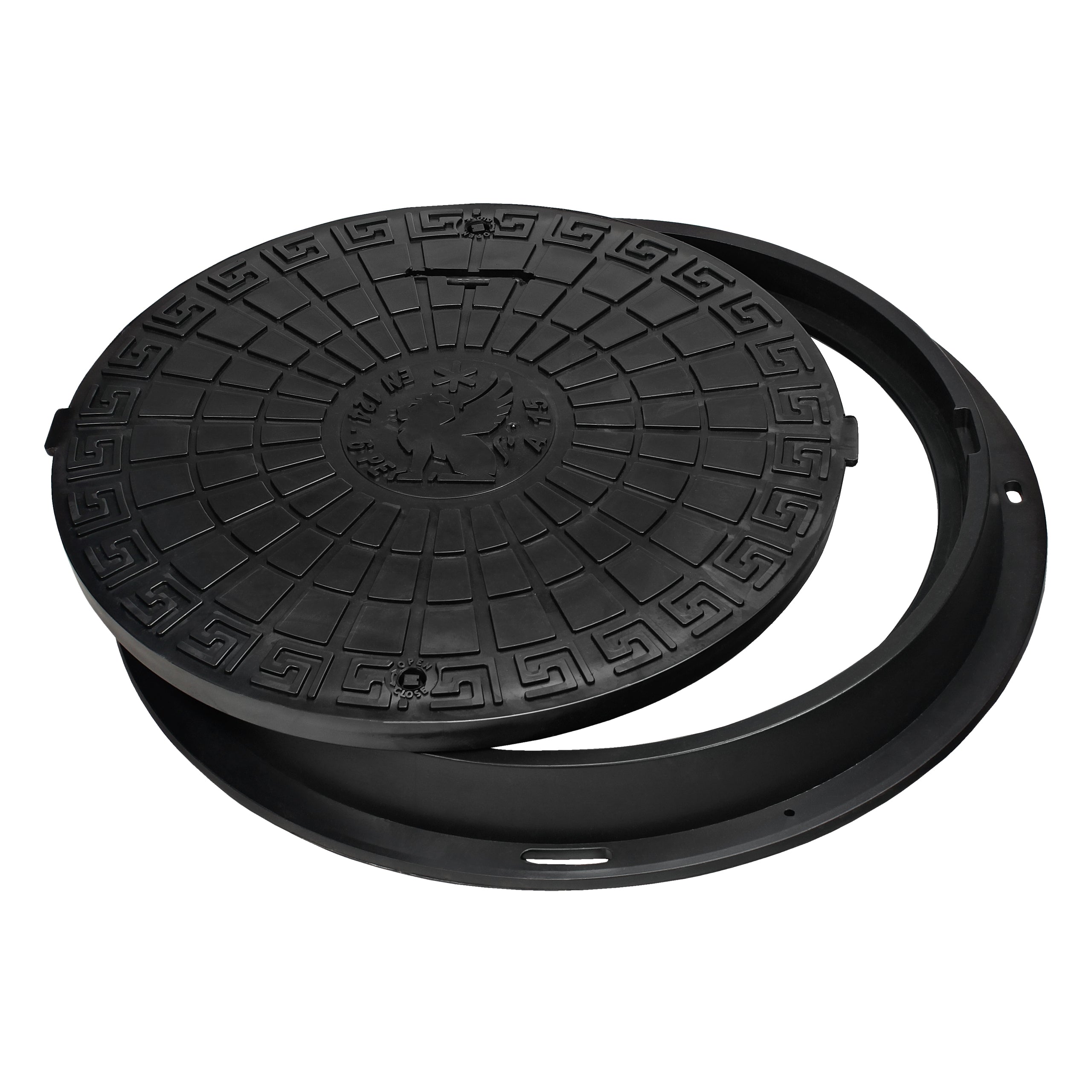 Schachtabdeckung DN600/780 BabylonPlast™ A15 Mit Schloss Schwarz