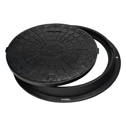 Schachtabdeckung DN600/780 BabylonPlast™ A15 Mit Schloss Schwarz