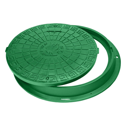 Schachtabdeckung DN600/780 BabylonPlast™ A15 Mit Schloss Grün