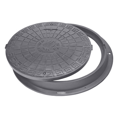 Schachtabdeckung DN600/780 BabylonPlast™ A15 Mit Schloss Grau