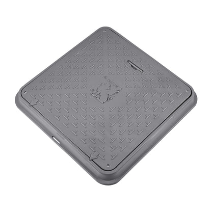 Schachtabdeckung DN720/600 BabylonPlast™ A15 quadratisch mit Schloss Grau