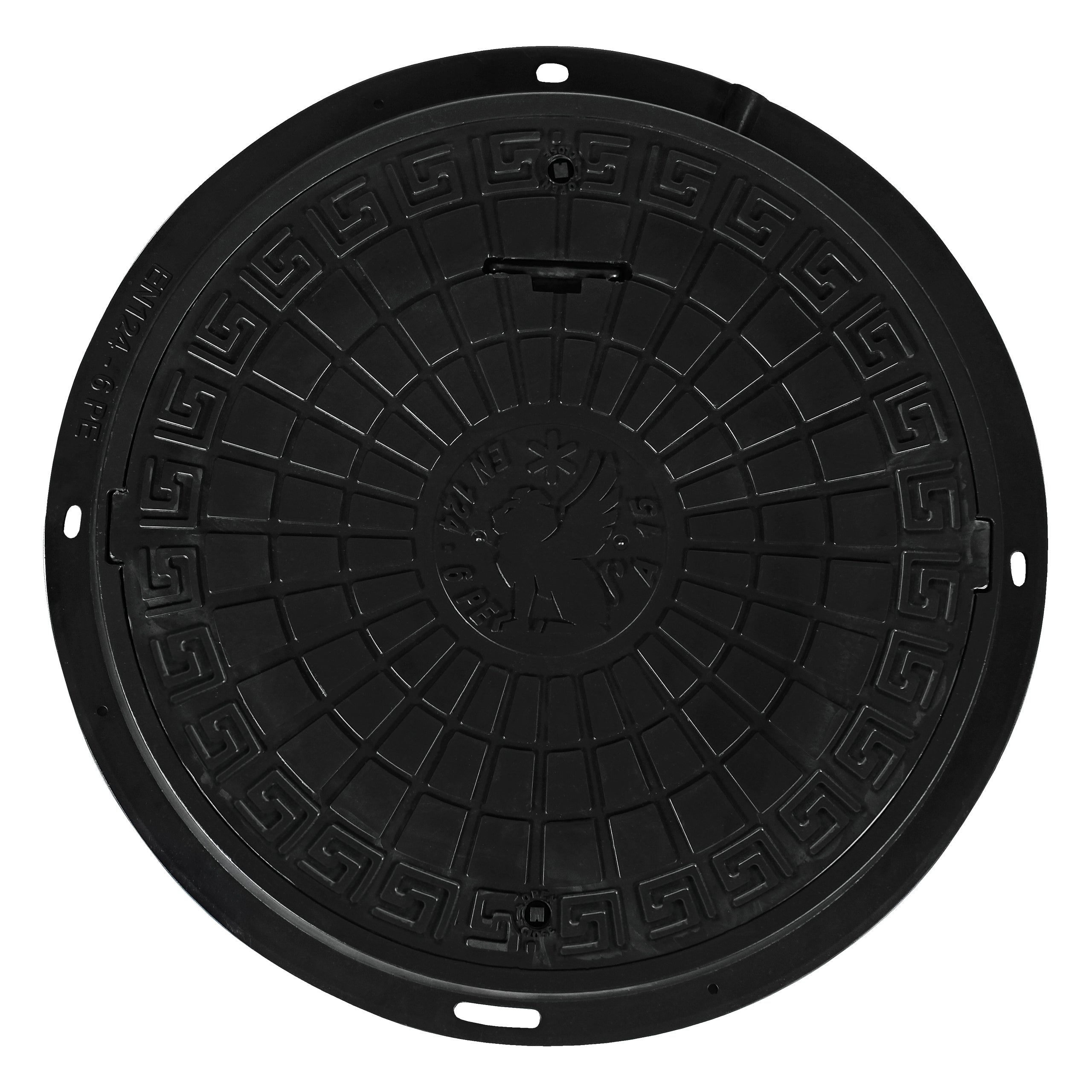 Schachtabdeckung DN600/780 BabylonPlast™ A15 Mit Schloss Schwarz