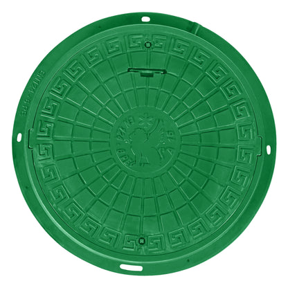 Schachtabdeckung DN600/780 BabylonPlast™ A15 Mit Schloss Grün