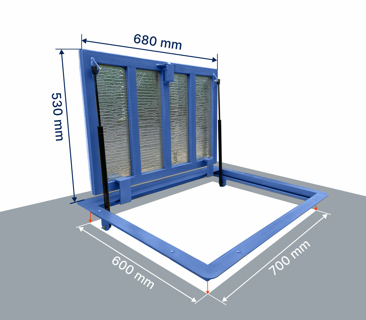 Bodenluke Schachtabdeckung 60 x 70 cm Wasserdicht