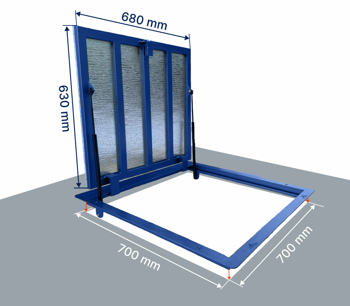 Bodenluke Schachtabdeckung 70 x 70 cm Wasserdicht