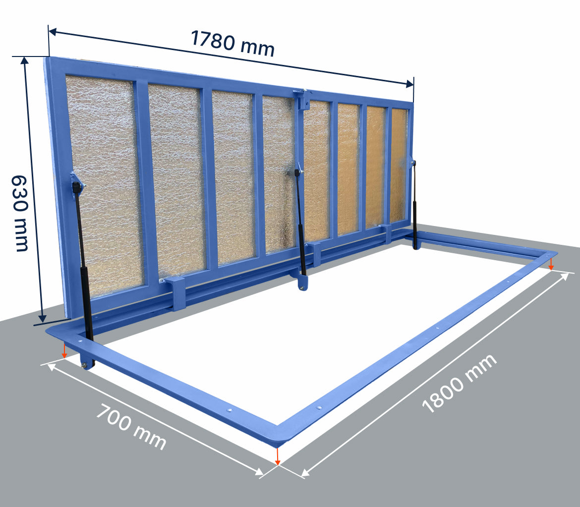 Bodenluke Schachtabdeckung 70 x 180 cm Wasserdicht