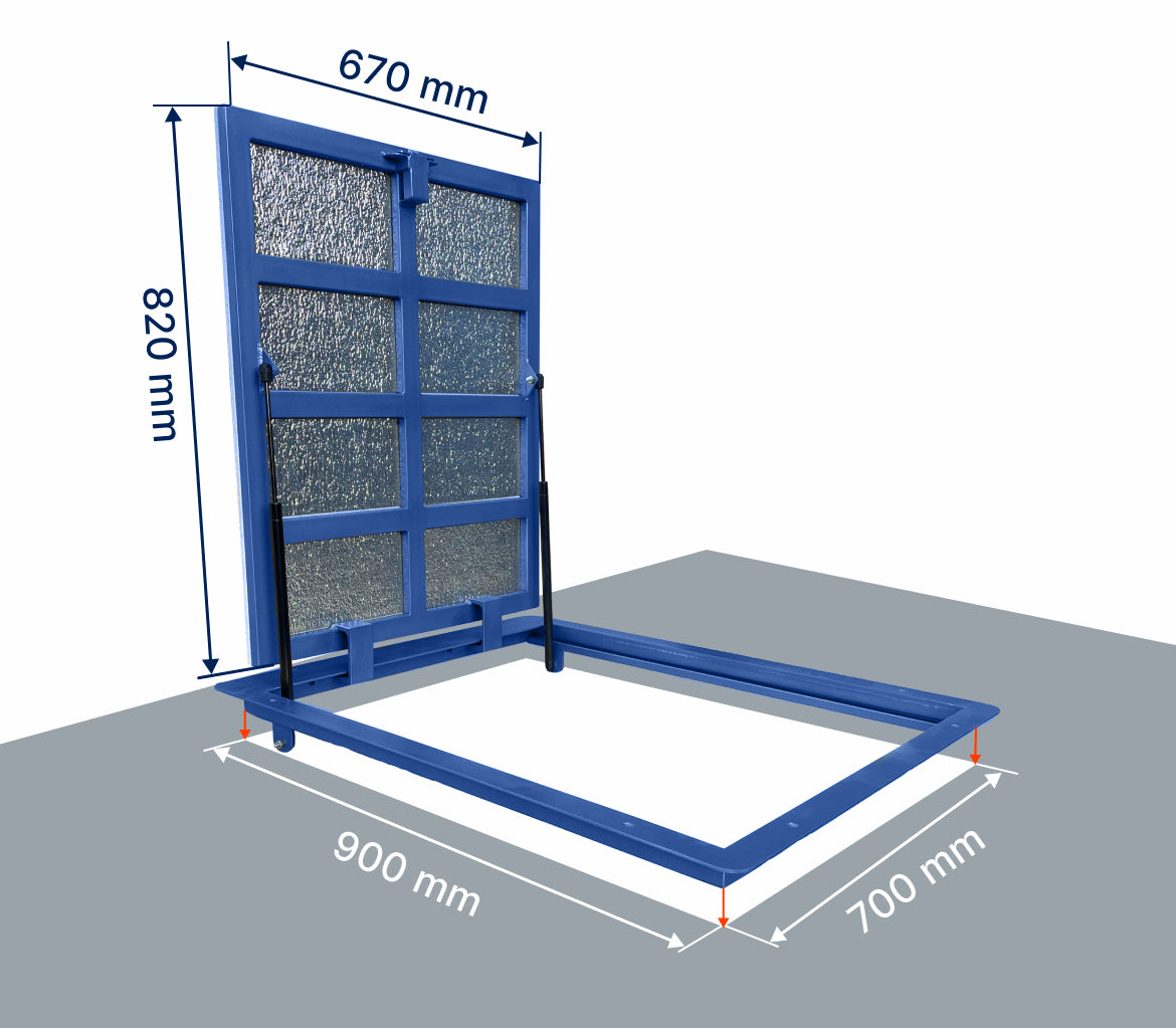 Bodenluke Schachtabdeckung 90 x 70 cm Wasserdicht