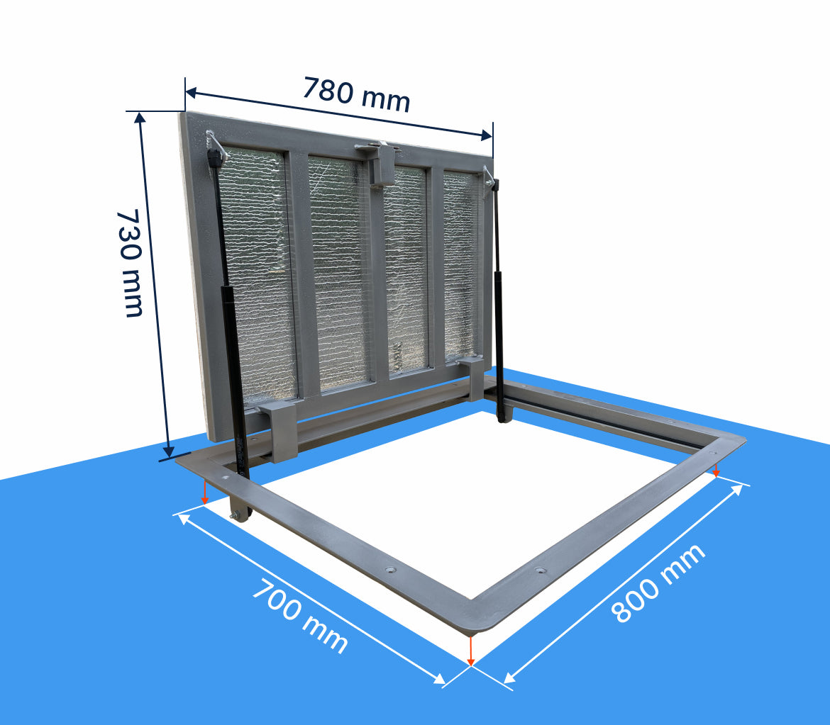 Bodenluke Revisionsschacht Schachtabdeckung 70 x 80 cm