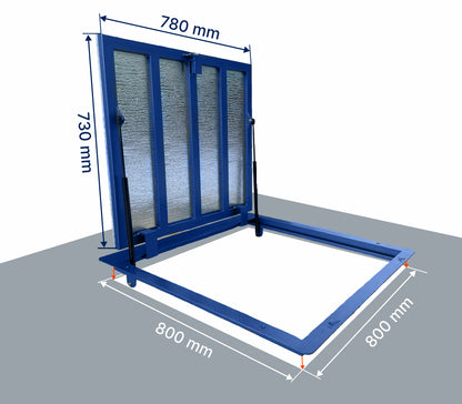 Bodenluke Schachtabdeckung 80 x 80 cm Wasserdicht