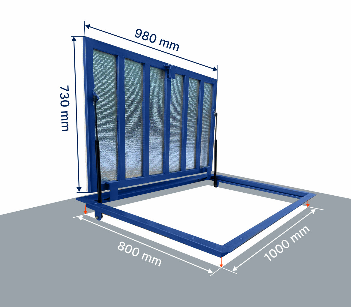 Bodenluke Schachtabdeckung 80 x 100 cm Wasserdicht