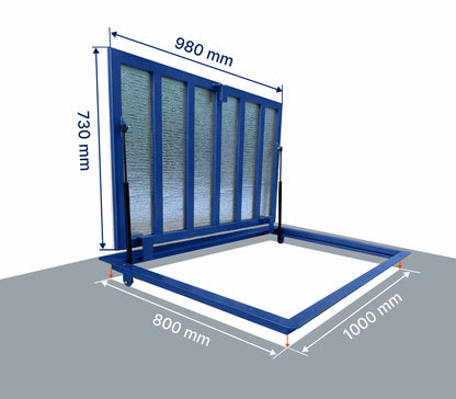 Bodenluke Schachtabdeckung 80 x 100 cm Wasserdicht