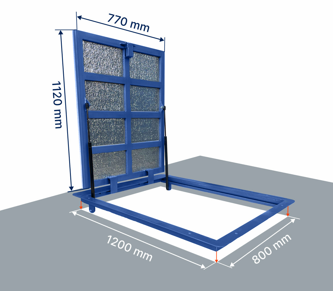 Bodenluke Schachtabdeckung 120 x 80 cm Wasserdicht