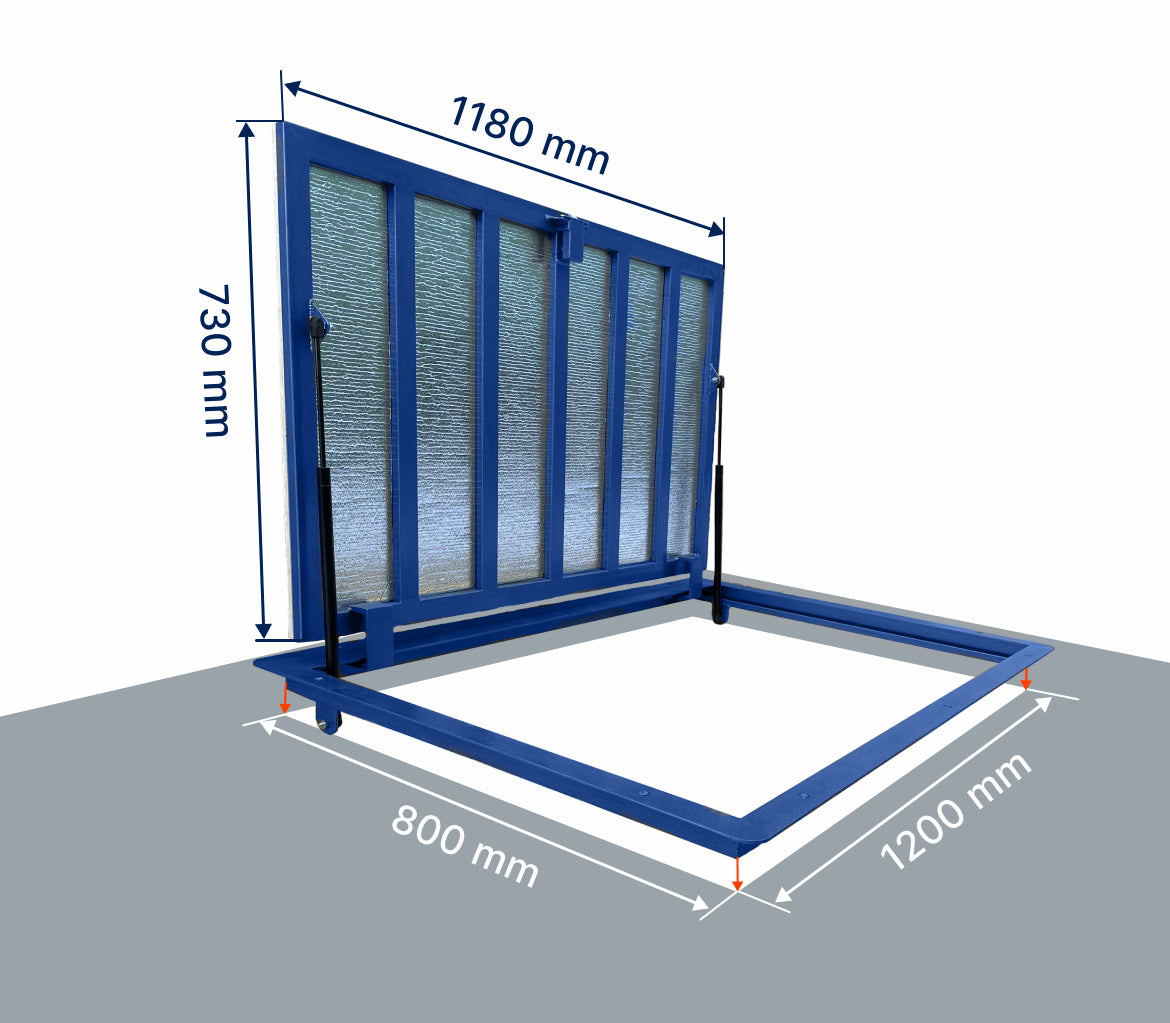 Bodenluke Schachtabdeckung 80 x 120 cm Wasserdicht