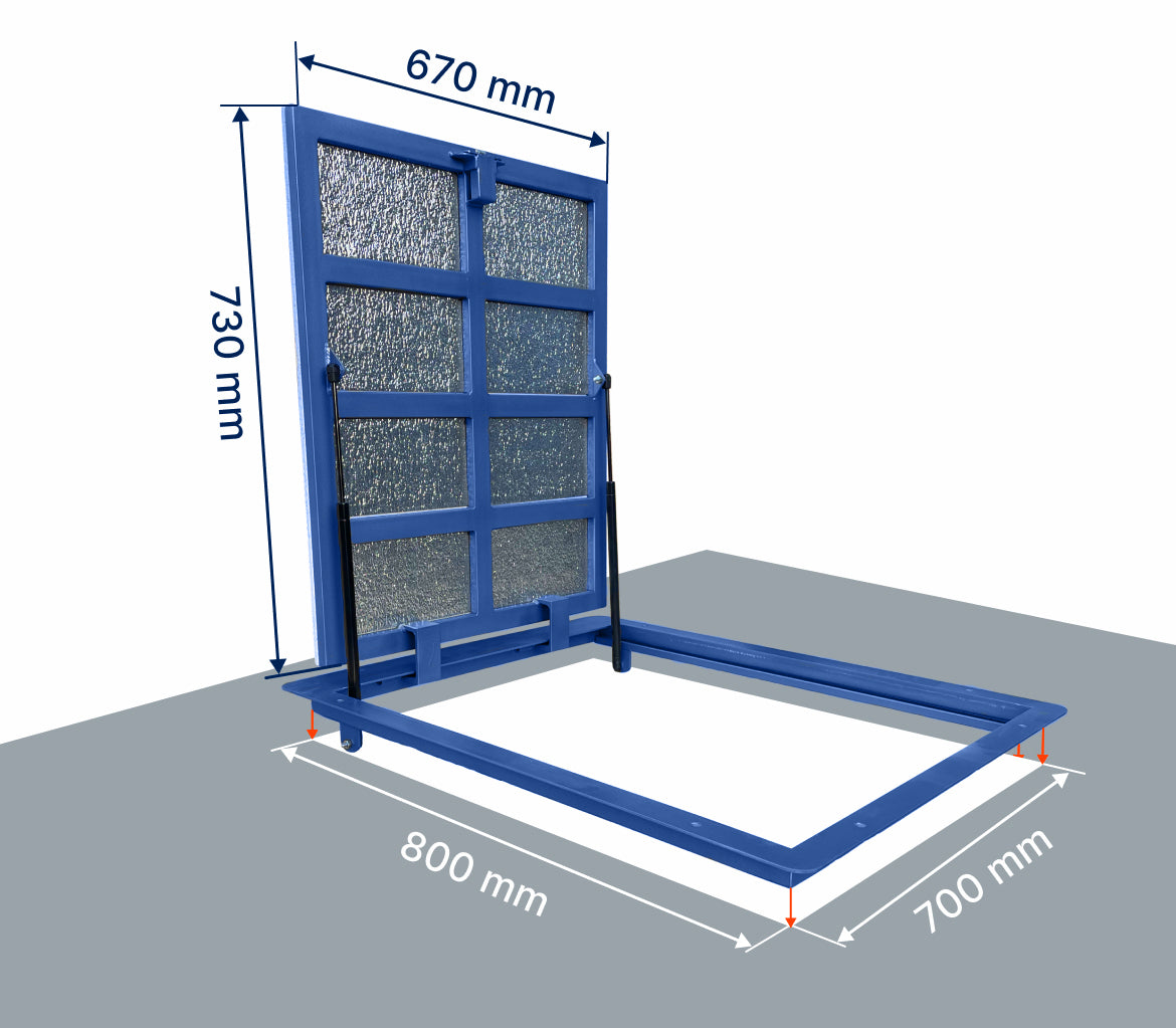 Bodenluke Schachtabdeckung 80 x 70 cm Wasserdicht