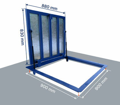 Bodenluke Schachtabdeckung 90 x 90 cm Wasserdicht