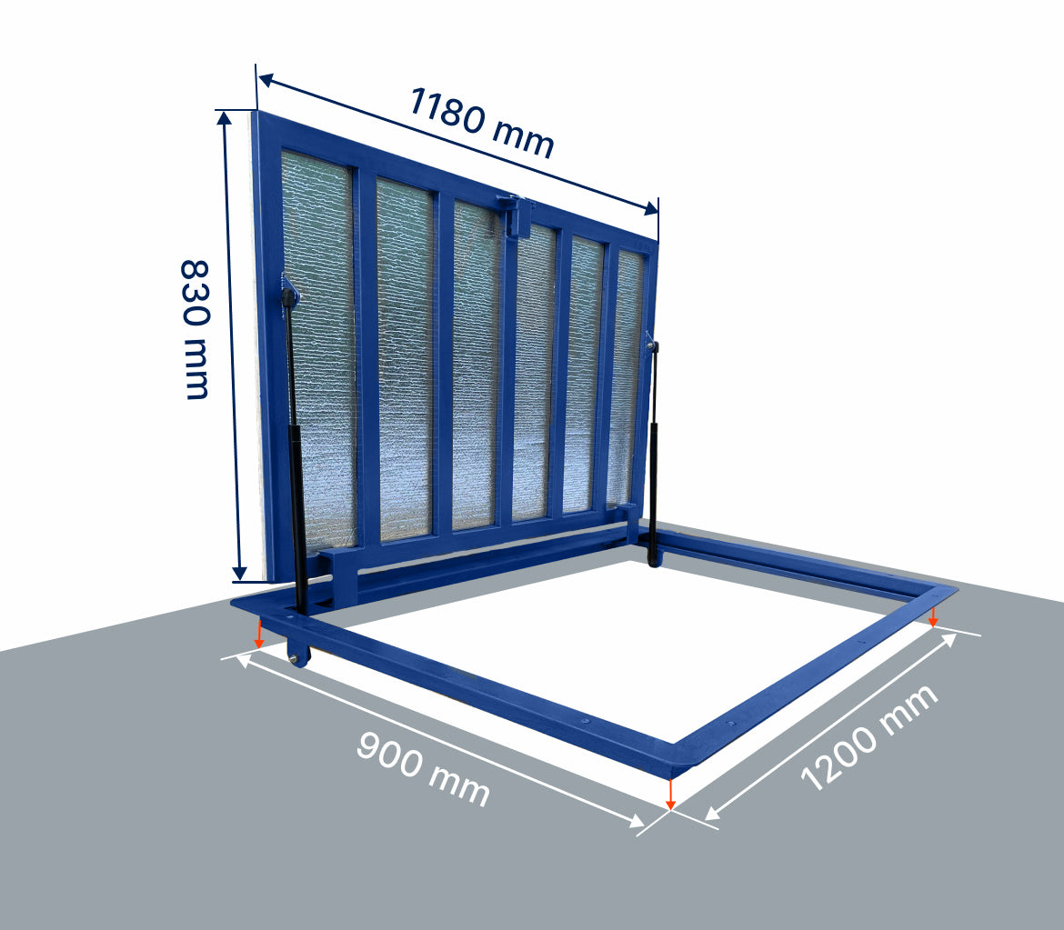 Bodenluke Schachtabdeckung 90 x 110 cm Wasserdicht