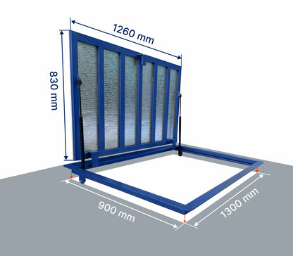 Bodenluke Schachtabdeckung 90 x 130 cm Wasserdicht